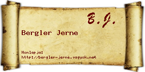 Bergler Jerne névjegykártya
